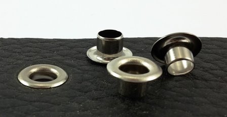 Zeilringen met tegenring zilverkleurig gat &Oslash; 15.4 mm van 10 stuks