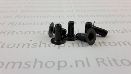 Dubbele holniet 8 mm lang, 1 bolle kop &Oslash; 11 mm, antraciet / zwart 1.000 sets