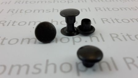 Dubbele holnieten 1 bolle kop &Oslash; 7 mm antraciet / zwart 100 sets