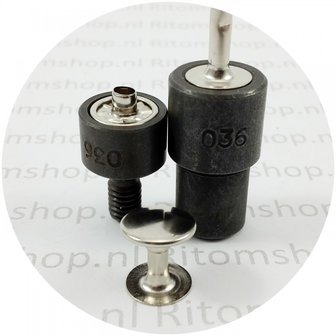 Stempel dubbele 2 x bolle kop &Oslash; 7 mm model 33