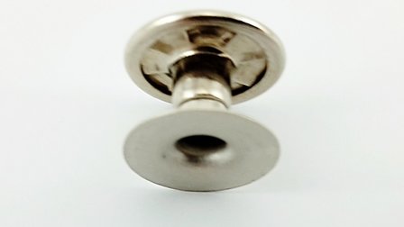 Sterke dubbele holniet 15 mm lang, 1 bolle kop Ø 11 mm, zilver 100 sets