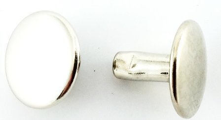 Dubbele holnieten, 2 bolle koppen &Oslash; 7 mm, zilver, 1.000 sets