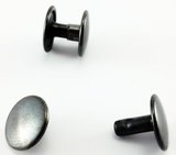 Dubbele  holnieten 2 bolle koppen Ø 7 mm , antraciet / zwart 100 sets _